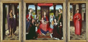 Virgin and Child with Saints (The Donne Triptych). Around 1478 by Hans Memling