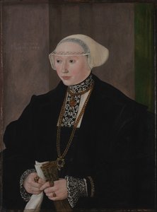 Portrait of Maria Kitscher, Frau von Freyberg by Hans Muelich or Mielich
