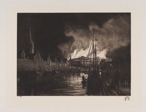 Christiansborg Palace in Flames
