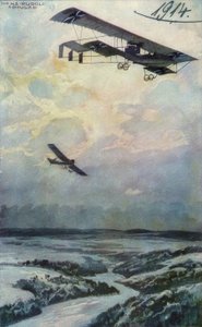 Military Biplane on Reconnaissance Over the Argonne