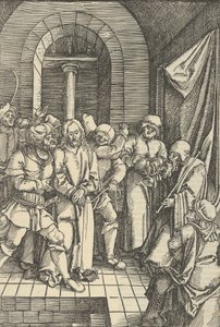 Christ before Annas, from Speculum Passionis Domini Nostri Ihesu Christi by Hans Schäufelein the Elder