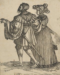 Couple Walking to the Left VI, from The Wedding Dancers restrike by Hans Schäufelein the Elder