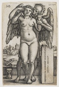 Death Seizing a Woman by Hans Sebald Beham