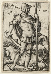 Mars, plate three from The Seven Planets with the Zodiacs by Hans Sebald Beham