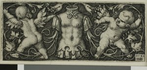 Ornament with Armor and Two Genii by Hans Sebald Beham