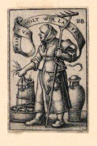 Peasant Woman at Market: To Wine We Will Run
