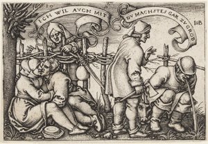Peasants Behind the Hedge by Hans Sebald Beham