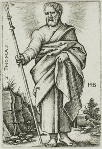 St. Thomas, Plate 7 from The Twelve Apostles by Hans Sebald Beham