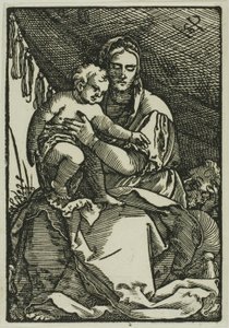 The Holy Family Under the Canopy by Hans Sebald Beham