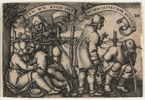 The Peasant Wedding or the Twelve Months: No. 10 by Hans Sebald Beham