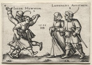 The Village Wedding: Jacob Hewmon Lawrencius Augstmon by Hans Sebald Beham