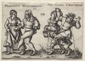 The Village Wedding: Martinus Wintermon / Nicolaus Cristmon by Hans Sebald Beham