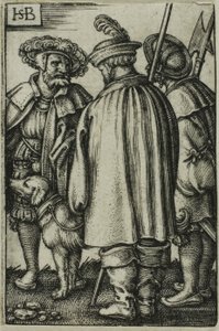 Three Soldiers and a Dog by Hans Sebald Beham