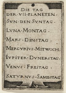 Title Page, from The Seven Planets with the Zodiacs by Hans Sebald Beham