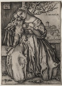 Virgin and Child with Parrot by Hans Sebald Beham