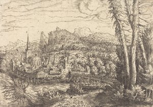 View of a City near a River, 1553 by Hans Sebald Lautensack