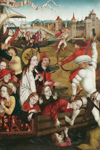 Martyrdom of St. Ursula and Her Companions (Front); Lower Half of a Saint Figure (Back)