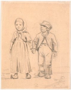 Two Peasant Children by Hans Smidth