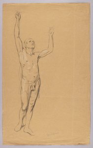 Male Nude with Raised Arms