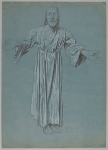 Christ with Outstretched Arms (recto and verso) by Hans Thoma