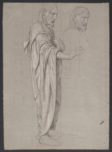 Christ with Outstretched Right Hand, Beside It a Repetition of the Figure