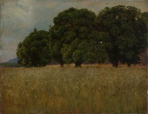 Cornfield with Deciduous Trees by Hans Thoma
