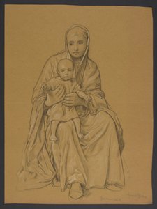 Mary with Jesus on Her Lap by Hans Thoma