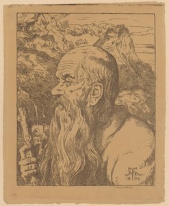 Mystical Wanderer Against the Alps by Hans Thoma