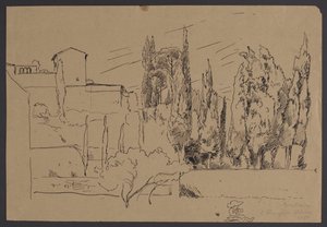 Surroundings of the Monastery of St. Francis in Florence by Hans Thoma
