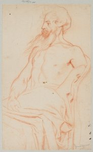 Half-Naked Old Man with a Beard by Hans Thoma