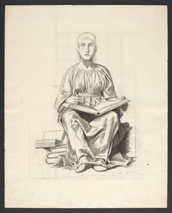 Allegorical Figure with a Book by Hans Thoma