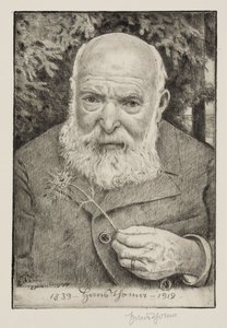 Self-Portrait VI with Flower by Hans Thoma