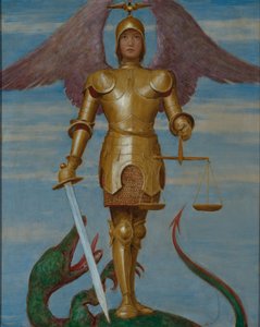 September (St. Michael as Weigher of Souls) by Hans Thoma