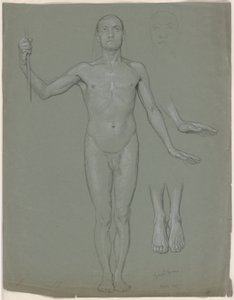 Standing Male Nude by Hans Thoma