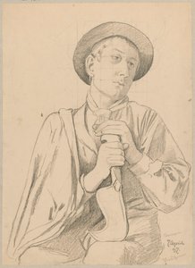 Study of a Young Italian in Folk Costume - Gardener from Cargnacco by Hans Thoma