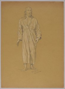 Study of the Figure of Christ (recto and verso) by Hans Thoma
