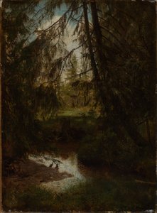Firs by the Forest Stream by Hans Thoma
