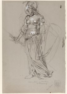 Valkyrie (Costume Study for Bayreuth) by Hans Thoma