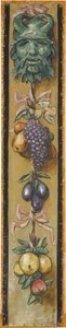 Wall Frieze from the Music Room of the Pringsheim House, Munich: Horned Mask, Bundle of Grapes, Apples, and Pears. Right of Inv.-No. 1922