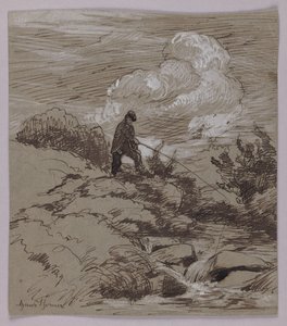 Angler by the Stream by Hans Thoma