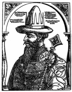 Portrait of Ivan IV the Terrible, Russian tsar. Xylography by Hans Weygel by Hans Weigel