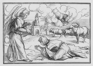 Gabriel Comforteth Daniel by Hans after Holbein the Younger