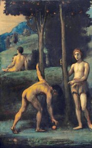 Three Youths in an Orange Grove by Hans von Marées