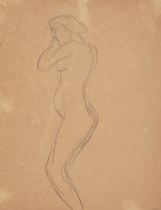 Standing Female Model Seen in Profile by Harald Giersing