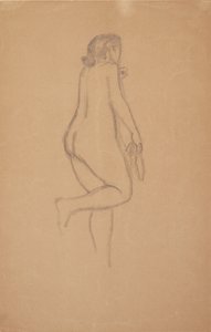 Standing Female Model Seen from an Angle from Behind
