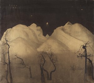 Winter Night in the Mountains (study) by Harald Oscar Sohlberg