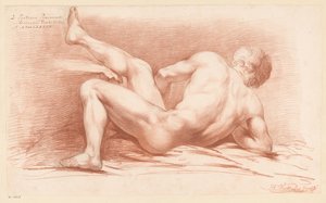 Seated Male Nude, Back View (3rd Prize 1789) by Harmanus Jansz. Vinkeles