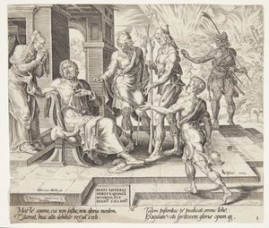 Blessed Are the Poor in Spirit. Job Receiving the Ill News of His Misfortune by Harmen Jansz. Muller