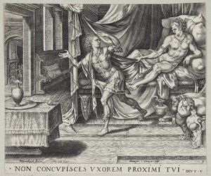 Joseph fleeing Potiphar