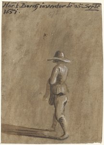Boy with Wide-Brimmed Hat, Walking Left by Harmen ter Borch